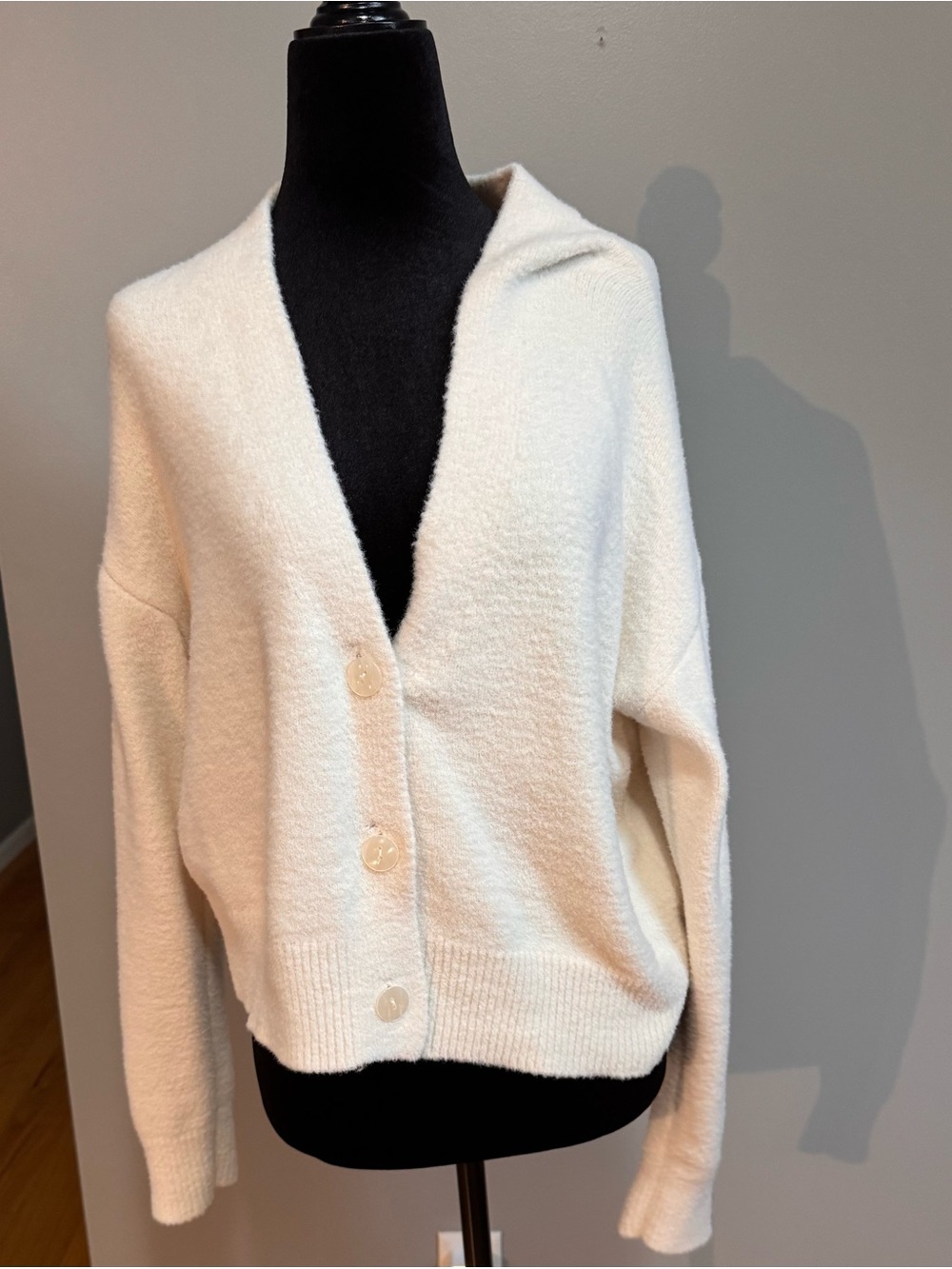 a new day Cream V-Neck Button Cardigan Sweater